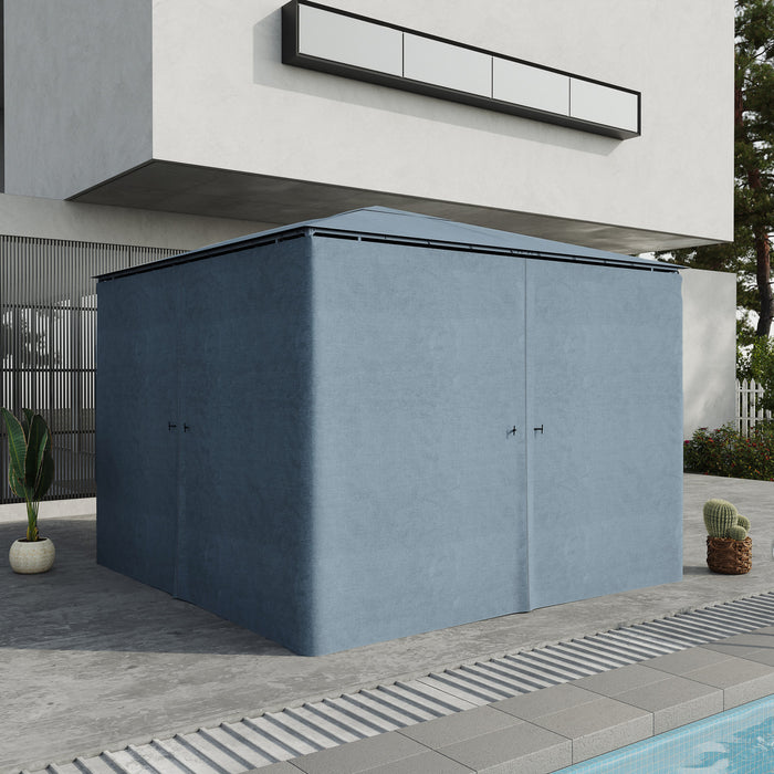 Outsunny 10' X 10' Universal Gazebo Sidewall Set With 4 Panels Slate Grey