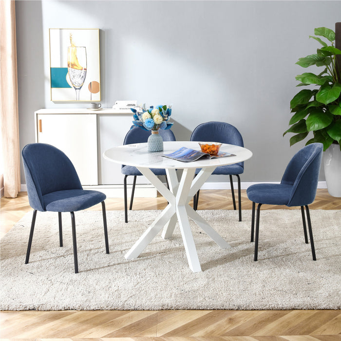 Ethan Ergonomic Dining Chairs Set of 2,Blue Accent Chair