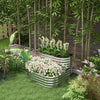Outsunny 2-tier Raised Garden Bed Kit, 3.4x3.4x1ft Outdoor Galvanized Planter Box With Safety Edging|Outsunny Kit De Jardiniere Surelevee A 2 Niveaux, 3.4x3.4x1pi Jardiniere D'exterieur Galvanisee Avec