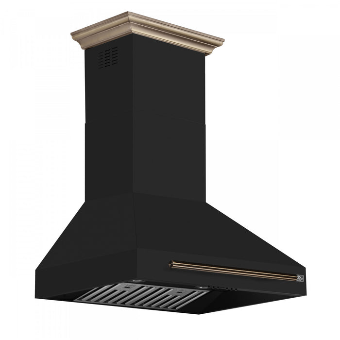 Forno Aria 30 Inch Wall-Mounted Range Hood, Black- FRHWM5095-30BLK