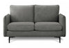 Upholstered Love Seat, 58" L, Dark Grey Fabric, Black Metal Legs Loveseat | Causeuse Rembourre, 58" L, Tissu Gris Fonce, Pieds En Metal Noir