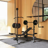 Soozier Multi-exercise Incline Or Flat Weight Bench With Bench Press Rack