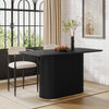 Jett 63 Inch Modern Industrial Dining Table with MDF & Iron Pedestal Base, Black | Table a manger industrielle moderne Jett 63 pouces avec base piedestal MDF et fer, noir