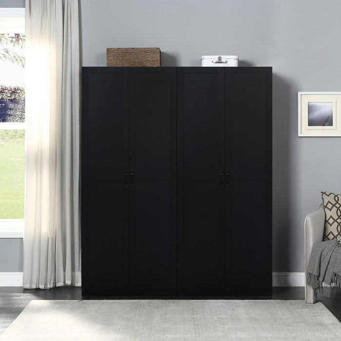 Hopkins Modern 30\" Storage Cabinet in Black (7-Shelf) - Set of 2 Armoire