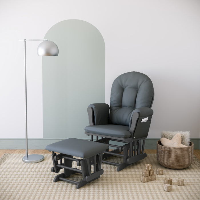 Storkcraft Hoop Glider and Ottoman - Gray/Gray