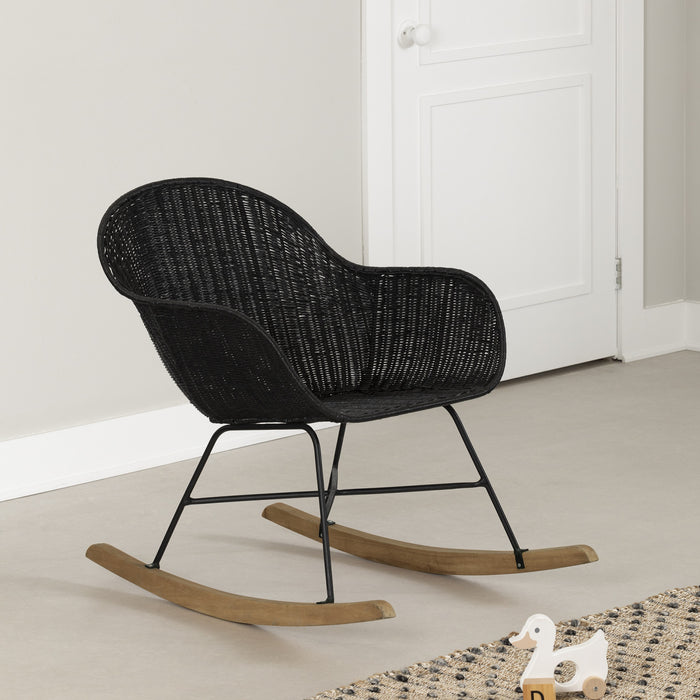 Balka Rattan Rocking Chair - Black