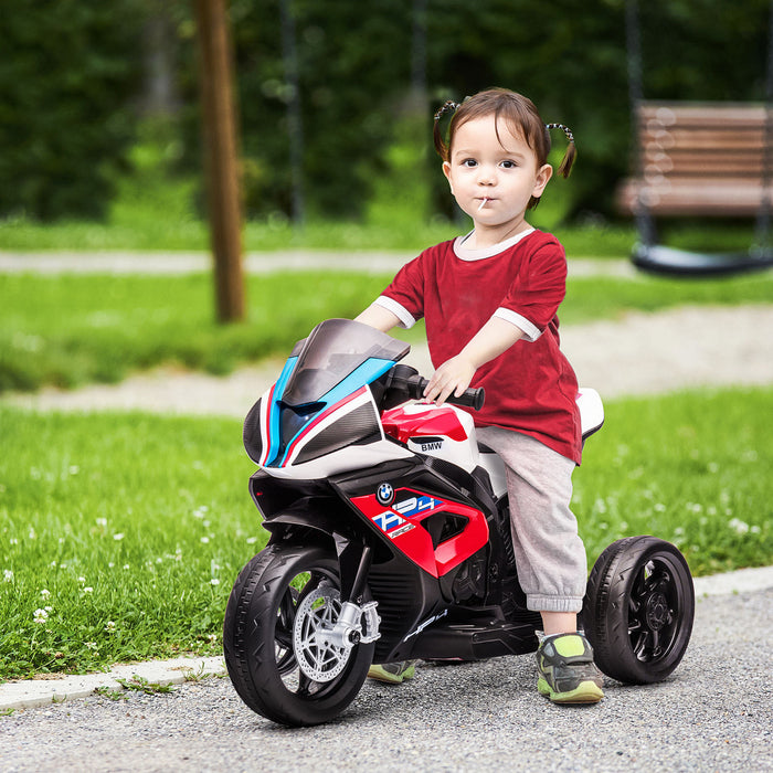 Aosom Kids Electric Powered Ride-On Motorcycle Toy 3-wheels 6v Battery Powered Motorbike With Music For 18 - 60 Months Old Girls And Boys, Red
