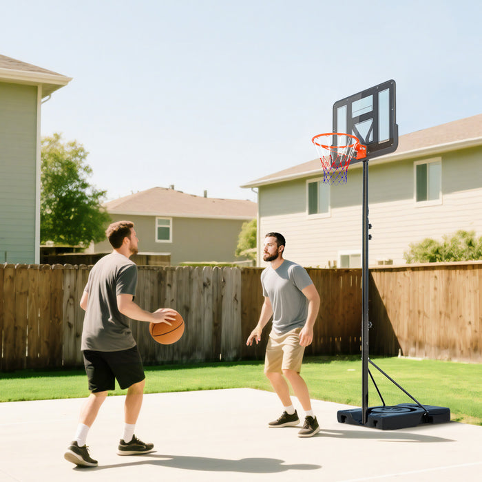 Soozier 4.6-10ft Portable Basketball Hoop with Wheels and 43\" Backboard