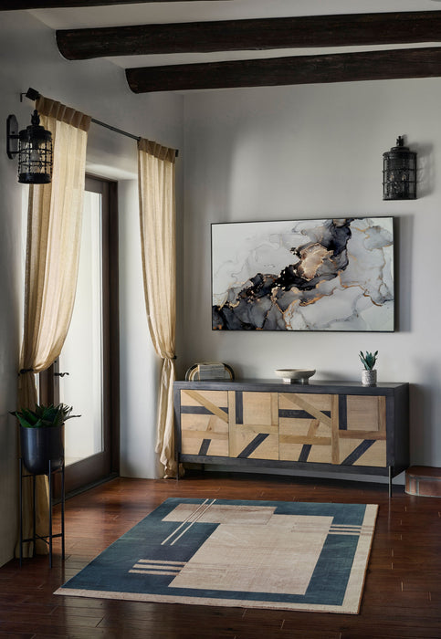 Sorelle Contemporary 8'11\" x 12'6\" Area Rug in Blue Indoor Area Rug