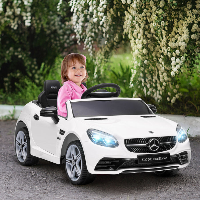 Aosom 12v Electric Powered Ride-On Car, Kids Ride-on Toy For Boys And Girls With Parent Remote Control, Suspension Wheels, Horn Honking, Music, Lights, For 3-6 Years, White