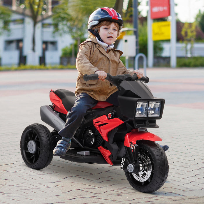 Aosom Kids Electric Powered Ride-On Pedal Motorcycle Ride-on Toy 6v Battery Powered W/ Music Horn Headlights Motorbike For Girls Boy Red