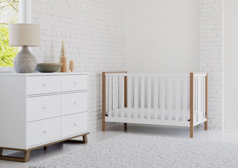 Storkcraft Modern Pacific 4-In-1 Convertible Crib - White/Vintage Driftwood