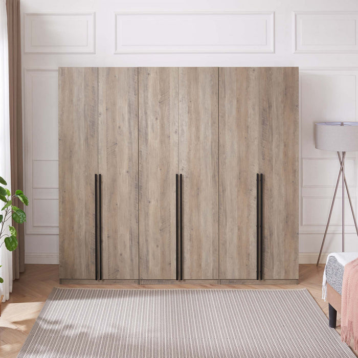Lee Modern 3-Piece Wardrobe Closet in Rustic Gray Armoire