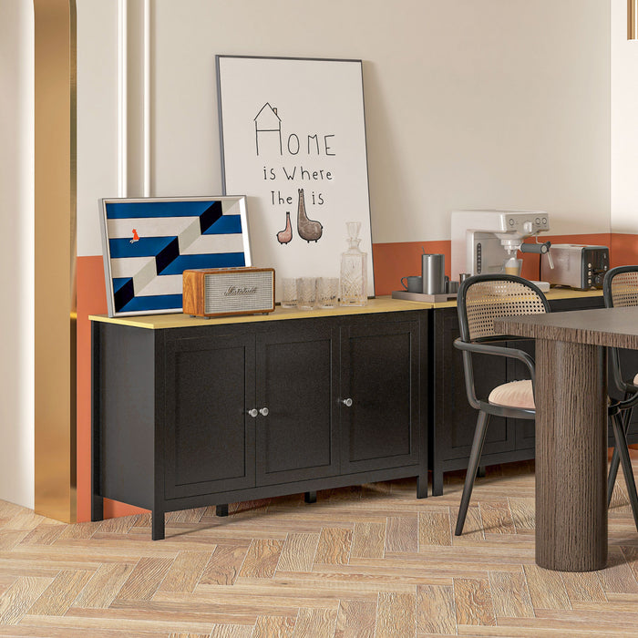 HOMCOM Storage Cabinet, Buffet Cabinet, Sideboard with Doors, Black