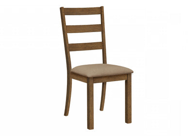 Dining Chair Set of 2 Kitchen Dining Room Brown Fabric Walnut Wood Legs Transitional|Ensemble de 2 chaises de salle à manger de style transitionnel avec tissu brun et pattes en bois noyer pour la cuisine et la salle à manger