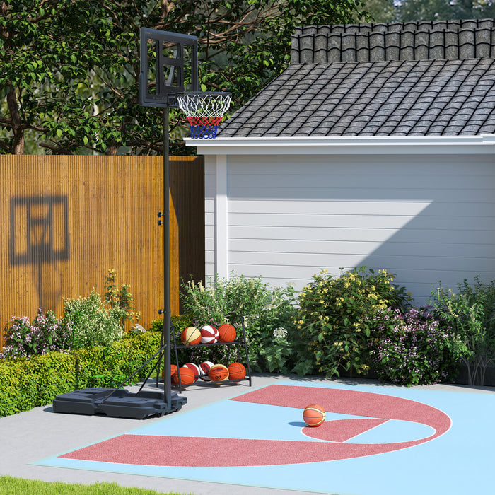 Soozier 7.5-10ft Portable Basketball Hoop With Wheels And 43\" Backboard