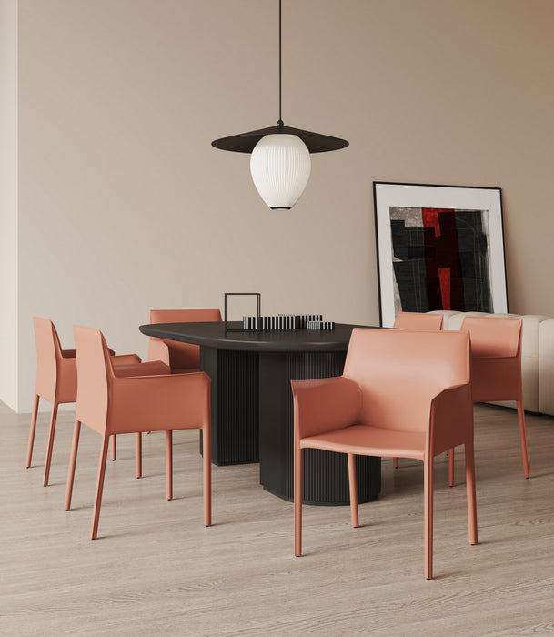 Paris Modern Vegan Leather Side Chair in Clay - Set of 2