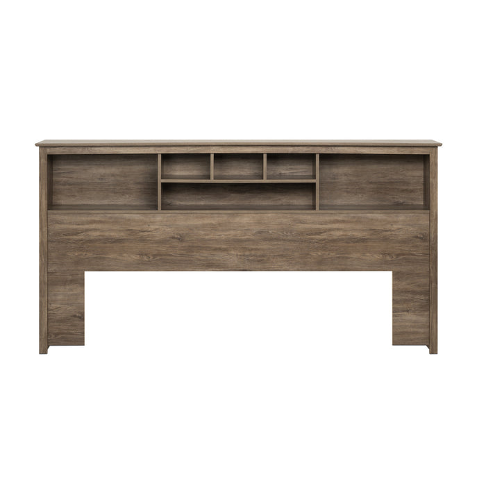 King Bookcase Headboard - Drifted Grey