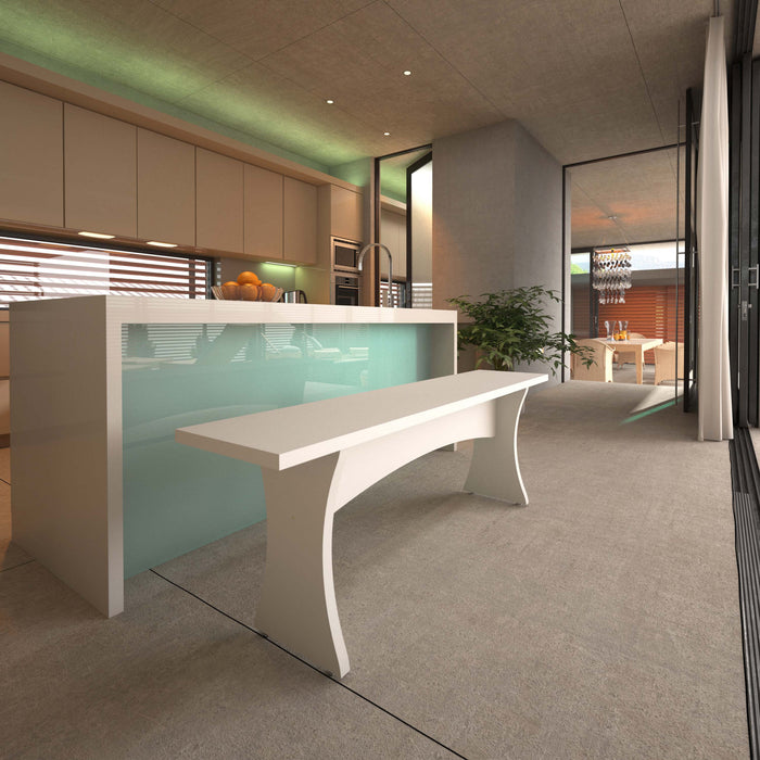 Coney Mid-Century Modern Dining Bench in White - Set of 2