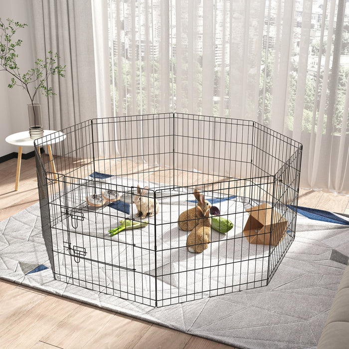 Pawhut 24inch Foldable Metal Exercise Pet Playpen Yard Dog Puppy Kennel Cage 8 Panel