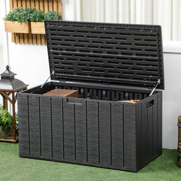 Outsunny 81 Gallon Garden Storage Box, Storage Container, Black
