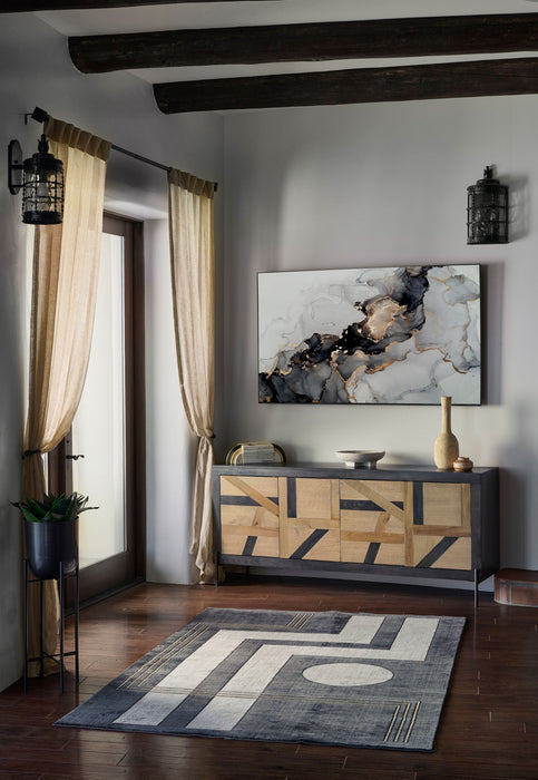 Erisa Contemporary 8'11\" x 12'6\" Area Rug in Grey Indoor Area Rug