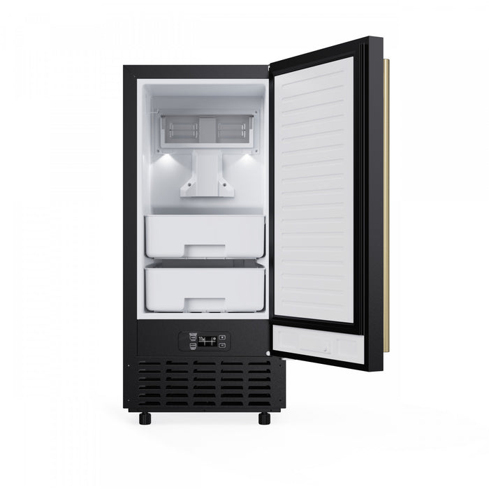 Forno Cristallo 15 Inch Freestanding/Undercounter Ice maker, 66.1 lbs, Black- FIMBI7307-15BLK Ice Maker