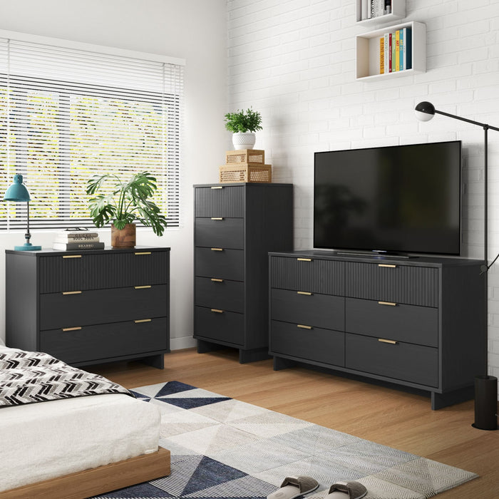 Granville Modern 3-Piece Dresser Set in Charcoal Gray