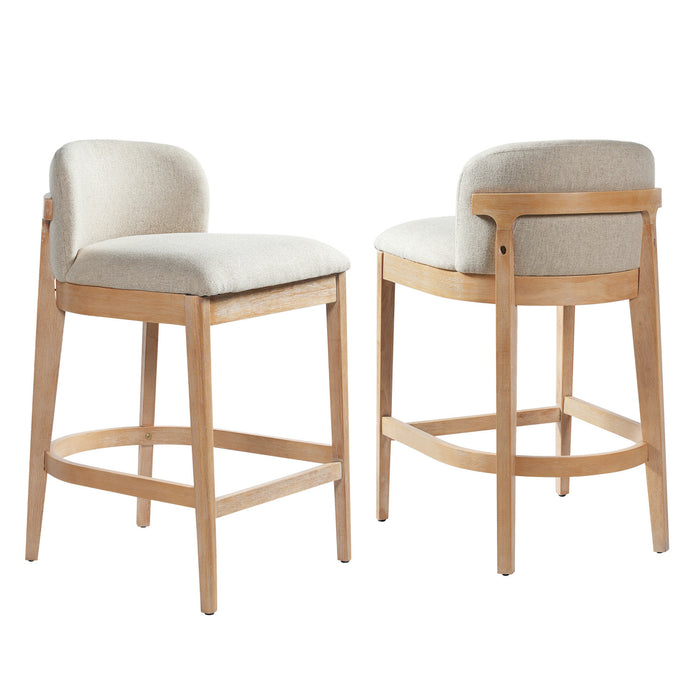 Calista Rubber Wood Counter Stool Set of 2,Natural