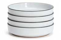 Cena Home Bistro Dinner Bowls, Set of 4, 7.8-inch Stoneware Pasta and Salad Bowls