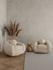 Tribeca Mid-Century Modern Chenille Lounge Chair in Cream - Set of 2 | Fauteuil lounge Tribeca style mid-century en chenille creme - Lot de 2