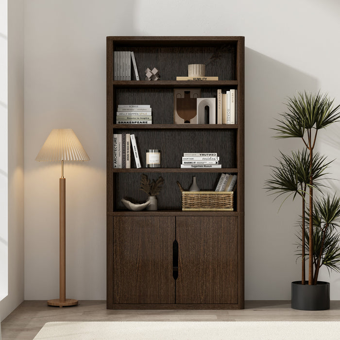 Rivington Modern 40\" Bookcase Cabinet in Walnut