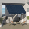 Outsunny 10' X 4' Retractable Awning, Freestanding & Non-screw, Blue|Outsunny Auvent Retractable 10' X 4', Autoportant Et Sans Vis, Bleu