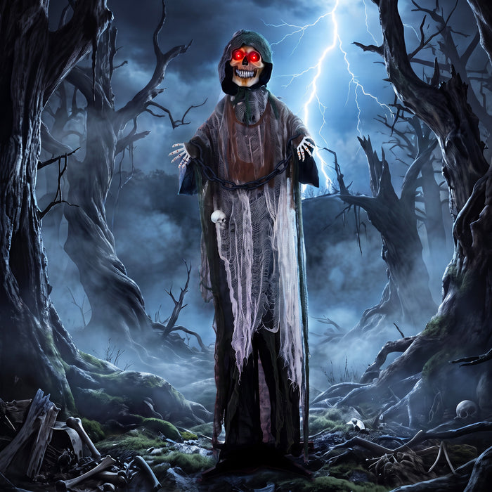 5.6ft Animated Halloween Grim Reaper, Halloween Animatronics