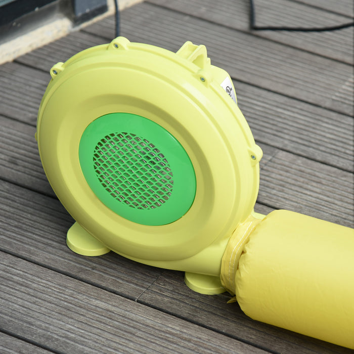 Outsunny Electric Air Blower 450-watt Fan Blower Compact And Energy Efficient Pump Indoor Outdoor For Inflatable Bounce House, Bouncy Castle And Pneumatic Swimming Pool, Yellow