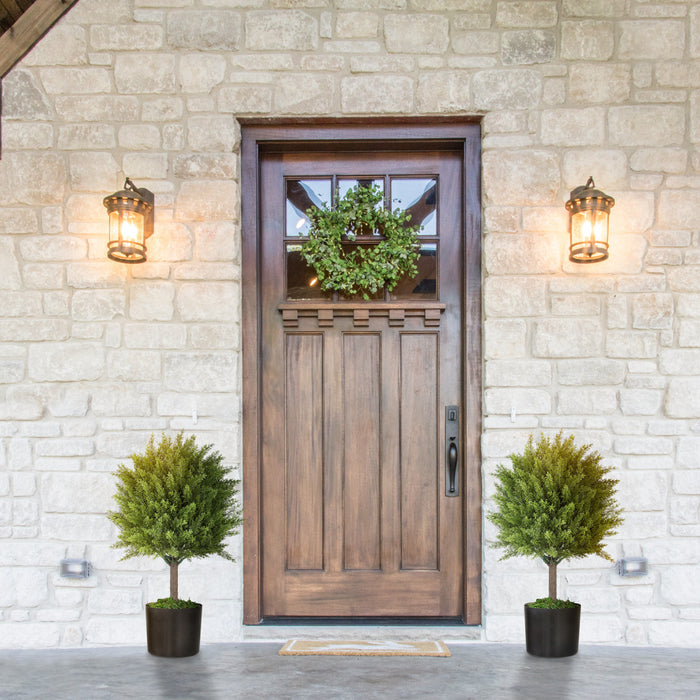 HOMCOM Set of 2 Decorative Artificial Plants, Fake Plants for Home, Green