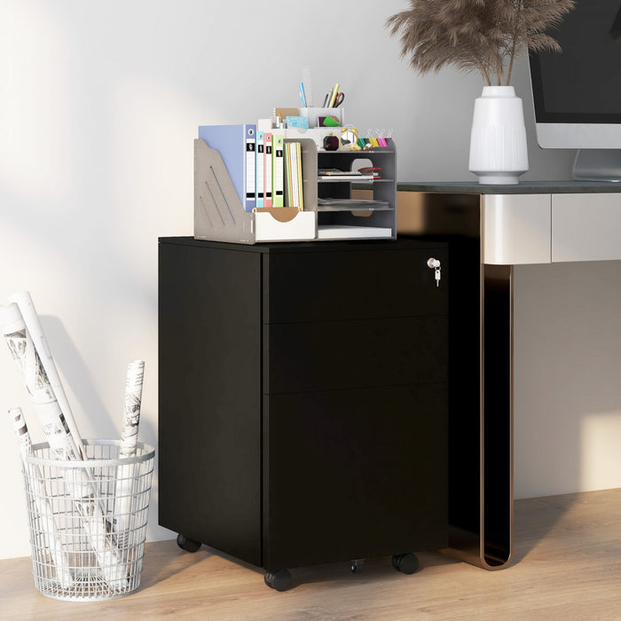 Vinsetto 3-drawer Vertical Filing Cabinet For Letter A4 Legal Size