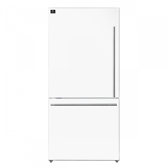 Forno Milano Espresso 31 Inch Bottom Freezer, White, 17.2 cu.ft. - FFFFD1786-31WHT