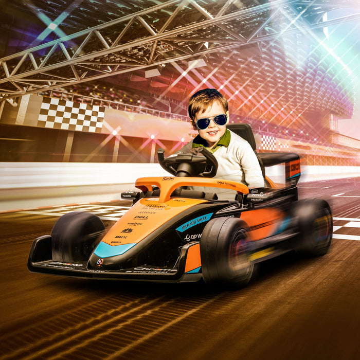 Qaba 12v Electric Car For Kids With Remote Control, Battery Powered Ride-On Kids Car Electric Ride On Car With Suspension, Music, Mp3, For Toddlers 3-5 Years, Orange