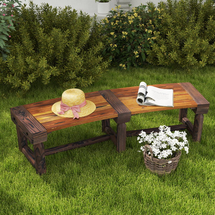 Outsunny Round Wooden Garden Tree Bench With Slatted Seat, Brown