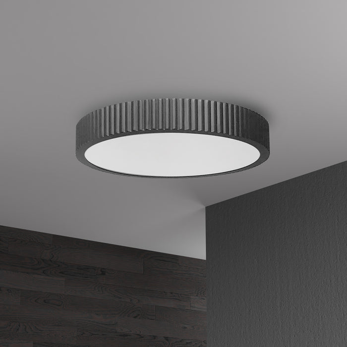 Dainolite Nabisco LED Flush Mount 30w Matte Black White Acrylic Diffuser Lamp