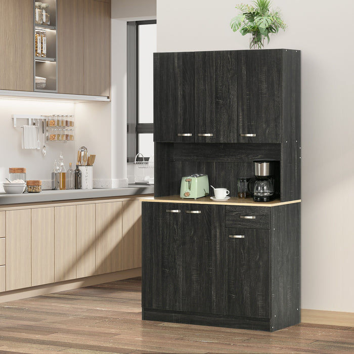 HOMCOM Modern Buffet with Hutch, Kitchen Cabinet with Storage Cupboard