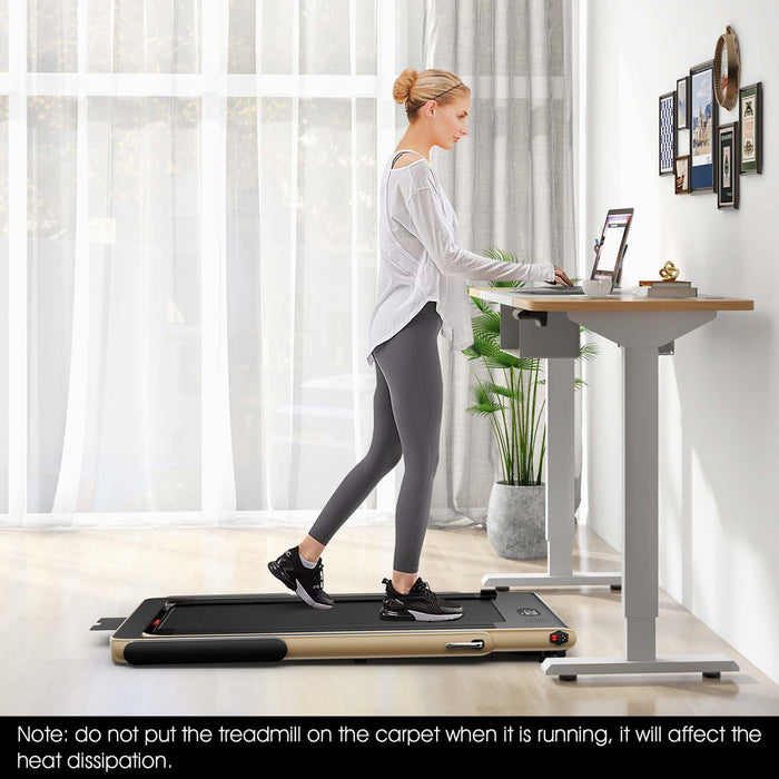 Superfit 2.25hp 2 In 1 Dual Display Folding Treadmill Jogging Machine W/app Control Yellow