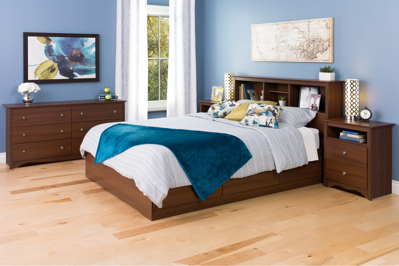 Full/Queen Bookcase Headboard - Cherry