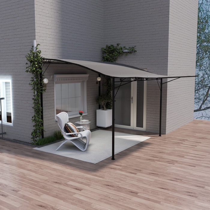 Outsunny 10x8ft Metal Gazebo With Extendable Side Awning Shelter Sun Shade