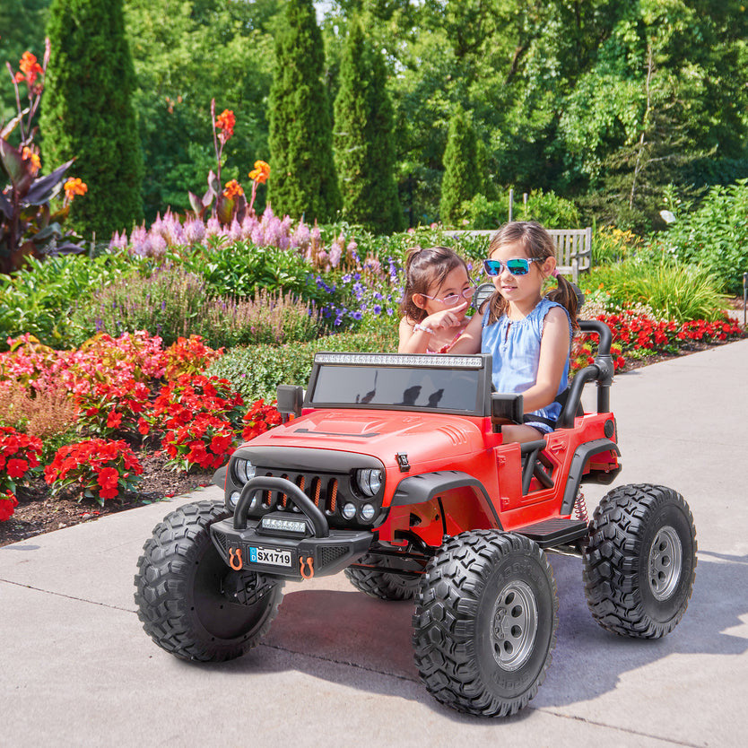 Kids On Wheelz Lifted Jeep Monster Edition Ride On Car 12v 2 Seater. The Brick