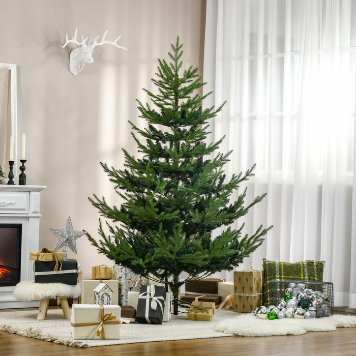HOMCOM 6' Artificial Christmas Tree with Hinge Design Green