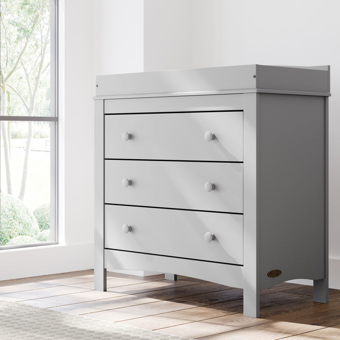 Graco Noah 3 Drawer Chest with Changing Topper - Pebble Gray