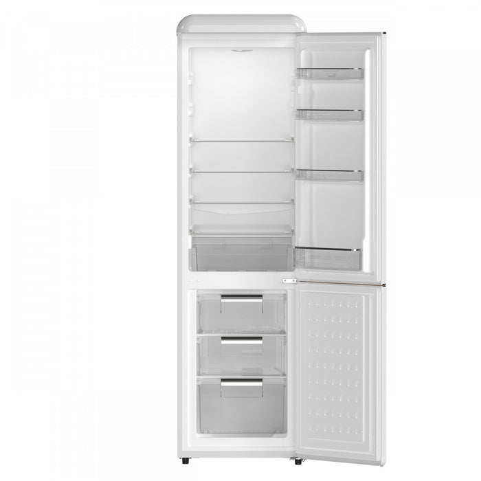 Forno Storico 22 Inch Retro Bottom Freezer Fridge in white, 9 cu.ft. - FFFFD1745-22WHT