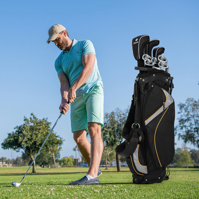 Costway 9\" Golf Stand Bag Club 8 Way Divider Carry Organizer Pockets Storage Black New